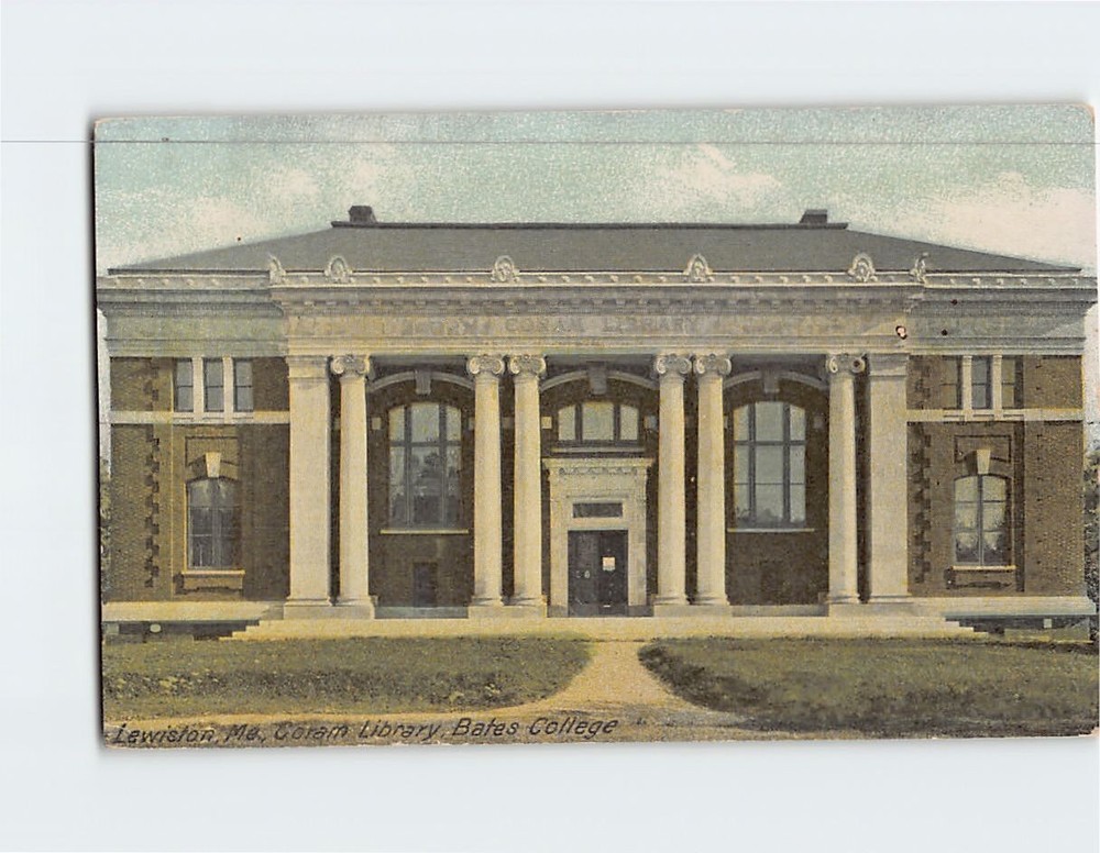 Postcard Coram Library Bates College Lewiston Maine USA