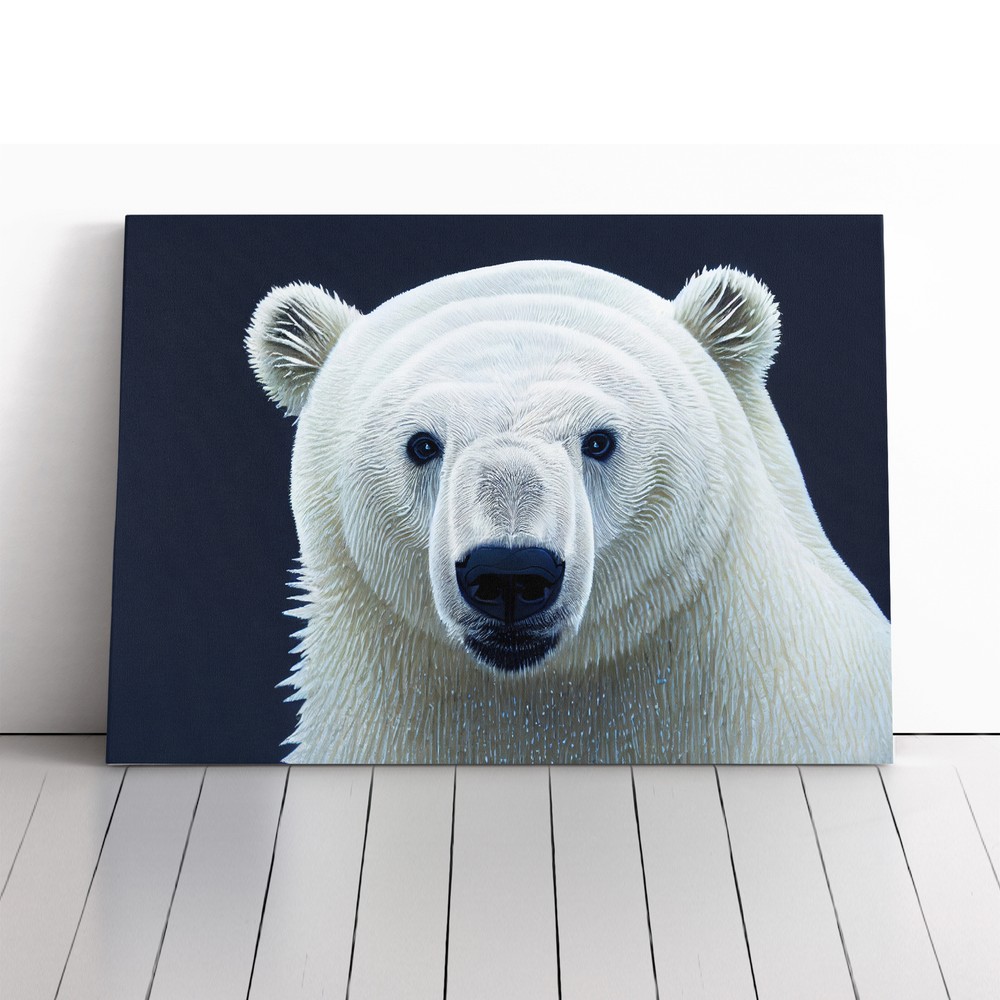 Polar Bear Framed Canvas Art Print for Living Room Wall Decor