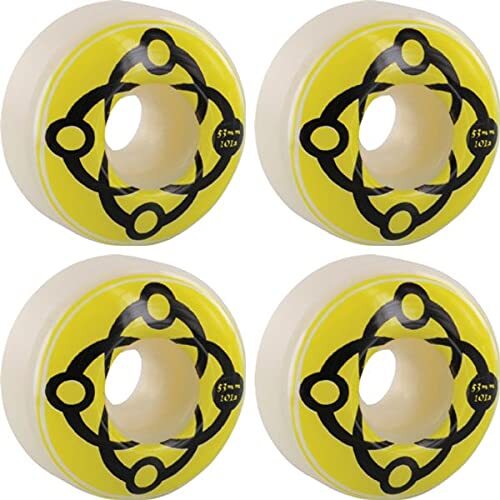Satori Movement Big Link White/Yellow Skateboard Wheels - 53mm 101a (Set of 4)