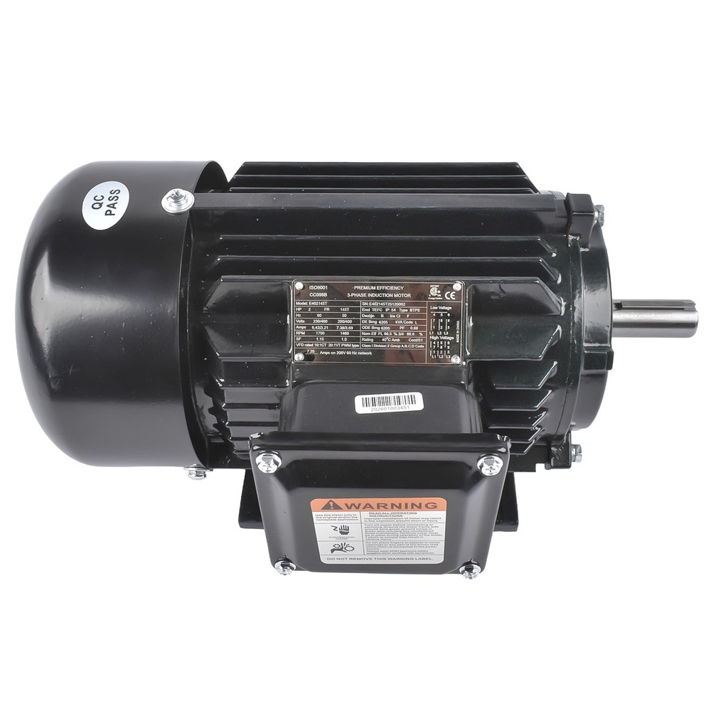 230/460 V Electric Motor 2HP 3 Phase 1800 RPM 145T TEFC IP55 Class F Insulation