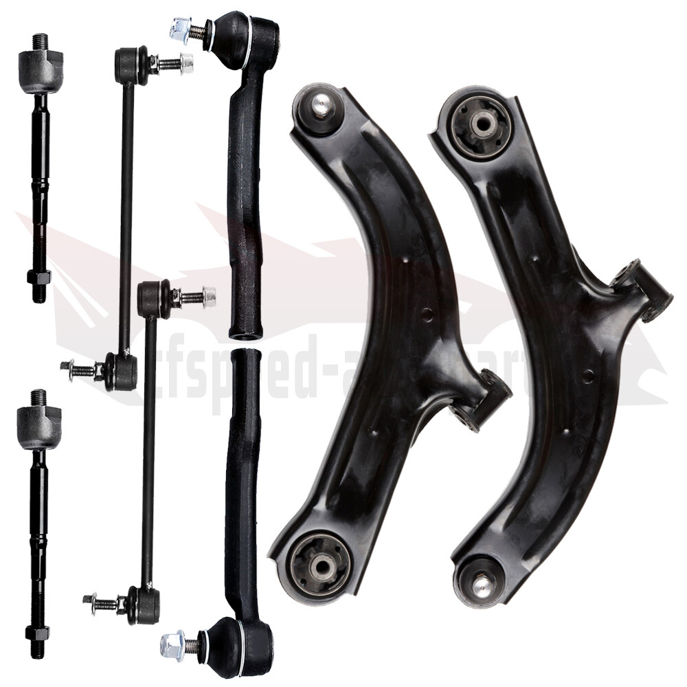 8x Front Suspension Control Arms & Tie Rods Kit for 2007-2013 Nissan Cube Versa