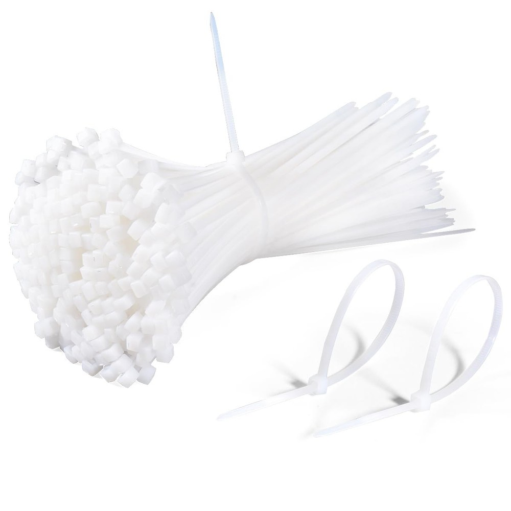 White Heavy Duty 12-Inch Zip Ties 2000 Pack UV Resistant 50 lbs Tensile