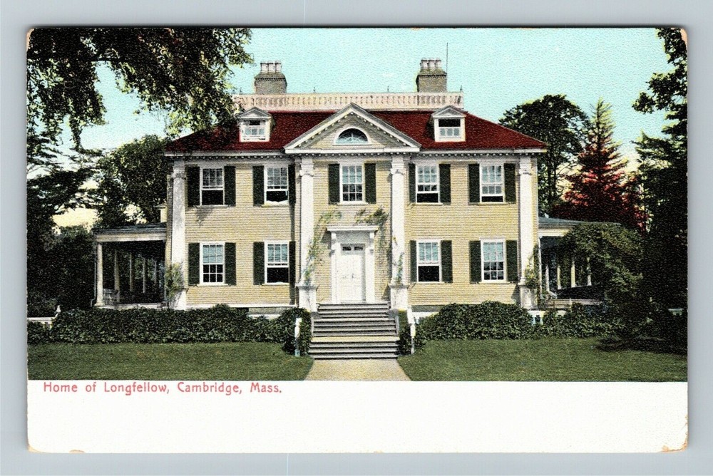 Cambridge MA-Massachusetts Home Of Longfellow Vintage Souvenir Postcard