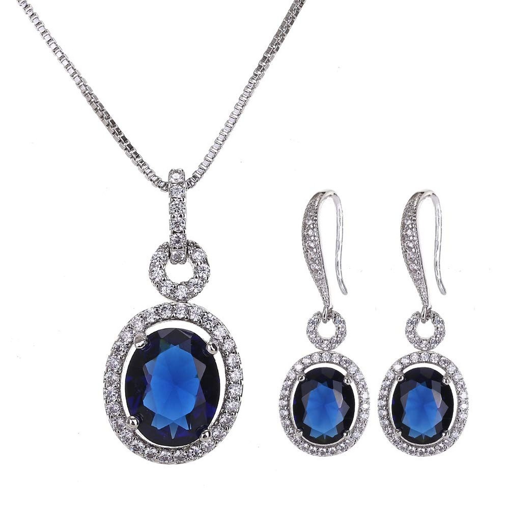 AMYJANE Rhinestone Jewelry Set for Women Bridesmaid Bridal Wedding Jewelry Si...