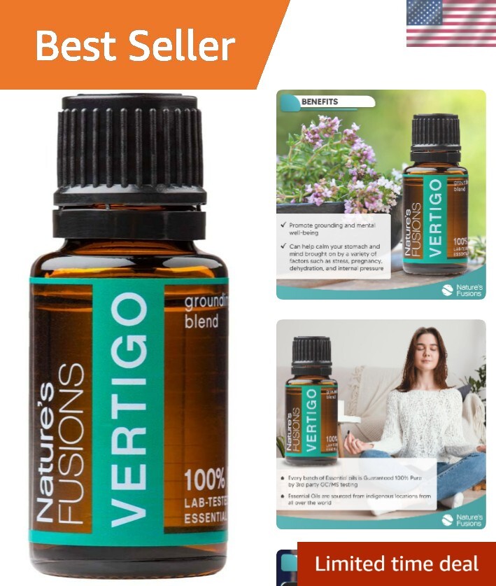 Vertigo Relief, Ginger Oil Nausea Relief Essential Oil Blends 15ml - Fast-Act...