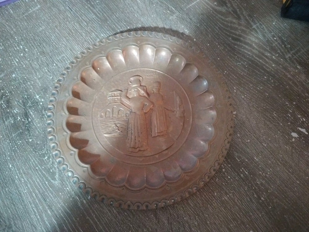Ricordo D’Abruzzo Vintage Copper Tone Plate Plaque Wall Hanging 9.5