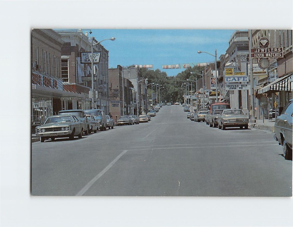 Postcard Street Scene Platteville Wisconsin USA