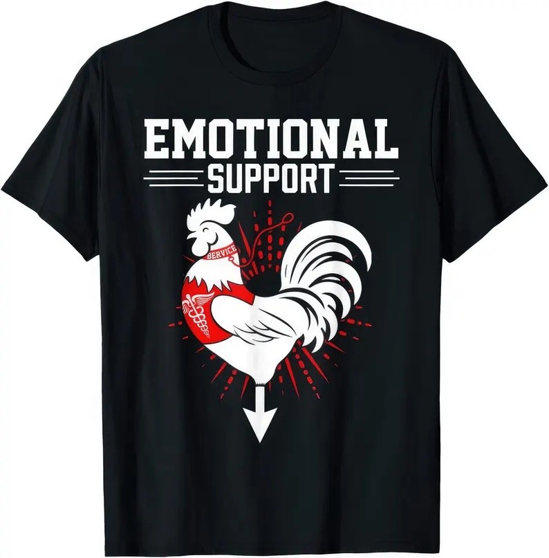 Emotional Support Cock Service Funny Joke Humor T Shirt