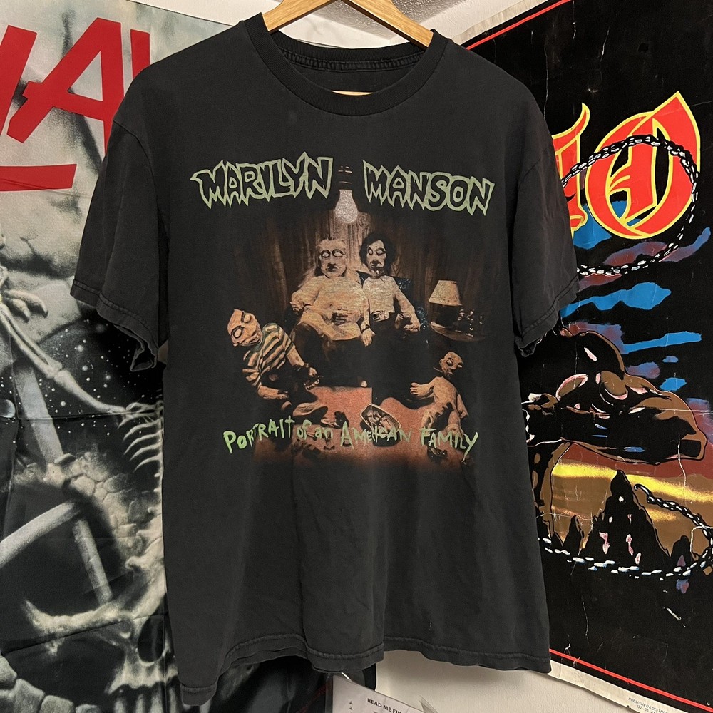 Vintage Y2K Marilyn Manson Portrait Of An American Family DOUBLE SIDED T Shirt L