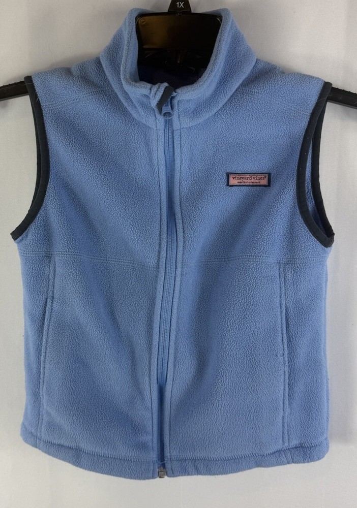 Vineyard Vines Martha's Vineyard Fleece Vest Size M Women’s Full Zip Blue