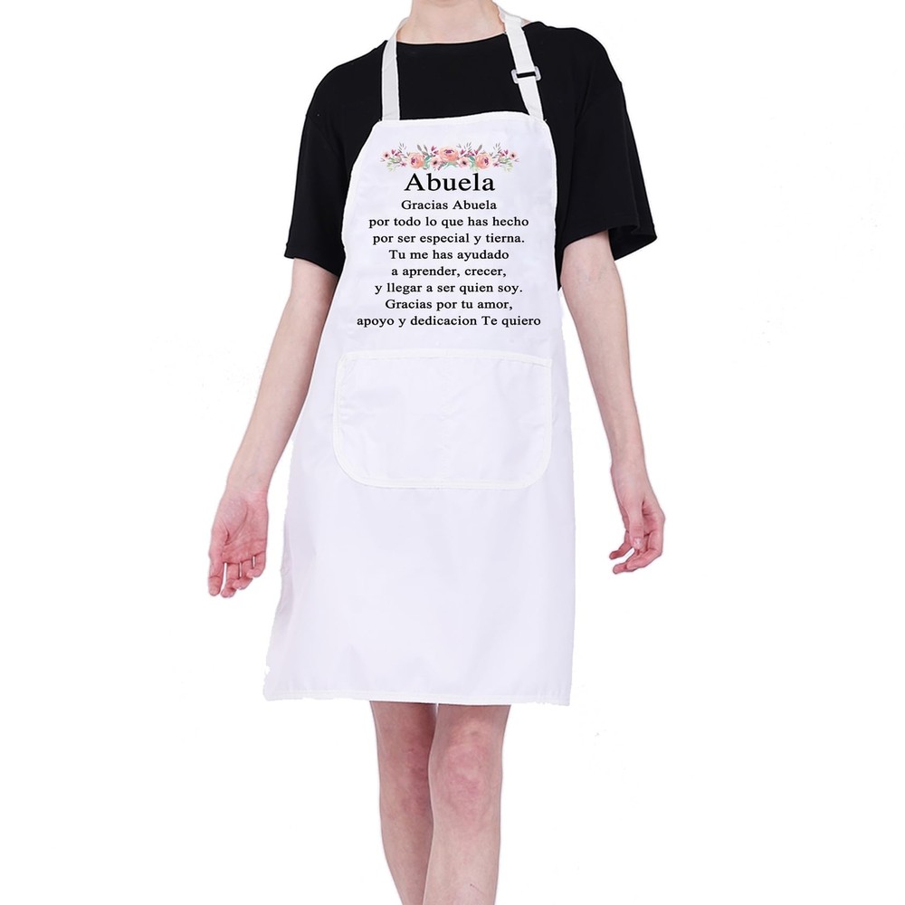 Spanish Grandma Gift Gracias Abuela Apron With Pockets Kitchen Cooking Aprons...-image