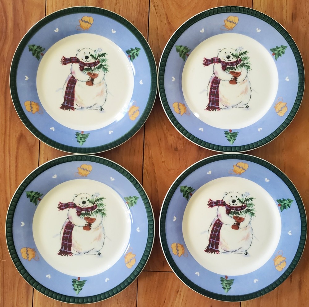 Pfaltzgraff Polar Snow Bear Winter Christmas Salad Plate-image