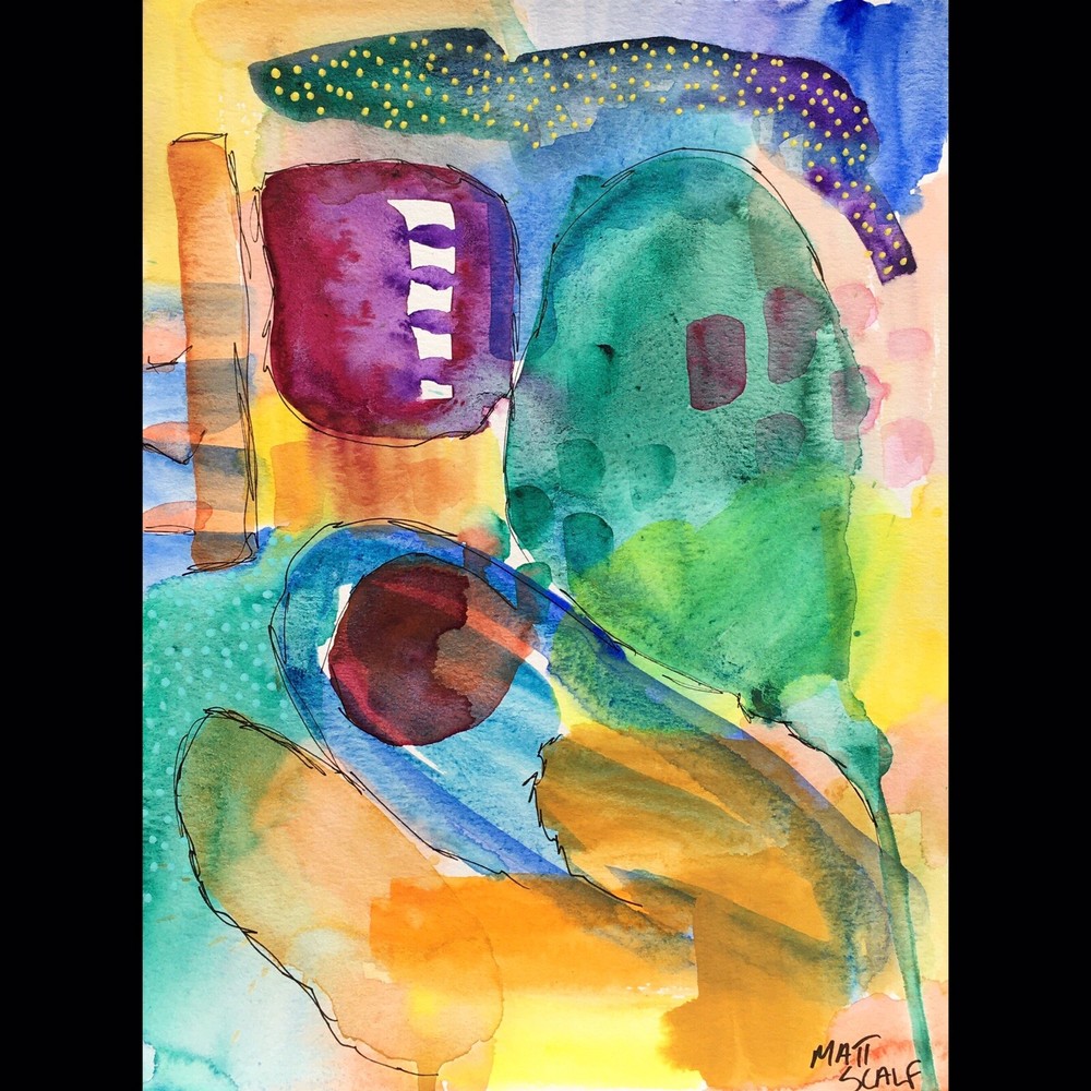 Matt Scalf Abstract ORIGINAL PAINTING Watercolor 9x12 Modern Contemporary Decor
