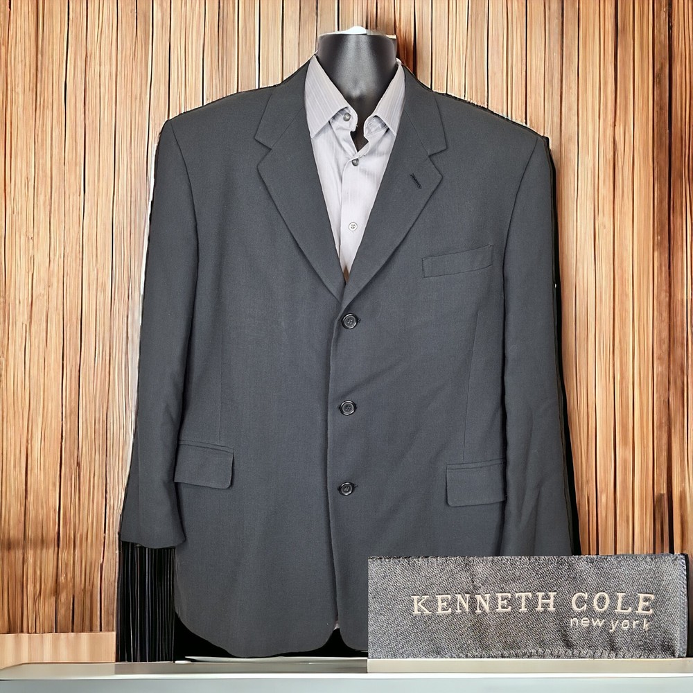 Kenneth Cole Sport Coat Blazer Mens 46R Green 3 Button Ventless