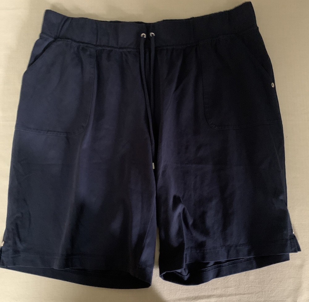 CJ Banks Banks Navy Blue Jersey Stretch Pull On Shorts Womens 2X