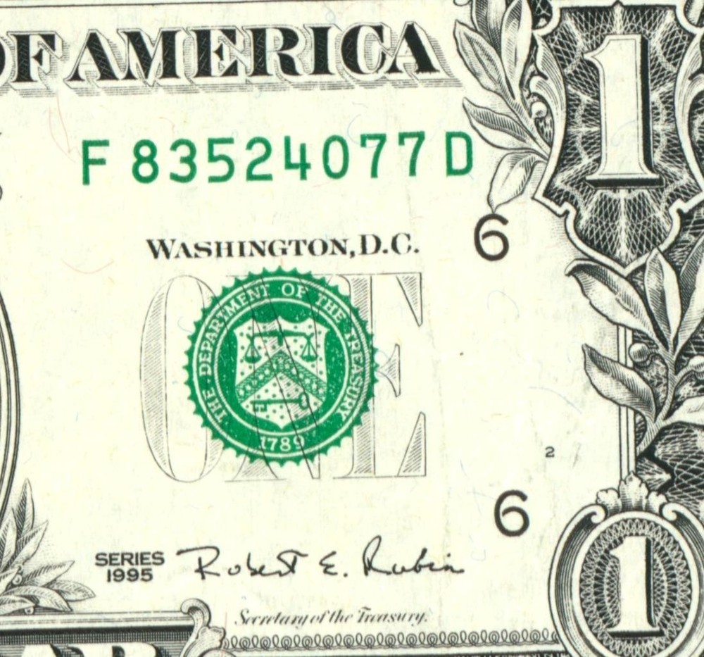 **WEB PRESS NOTE** ((EXPERIMENTAL)) $1 1995 Plate #2/9 Federal Reserve Note