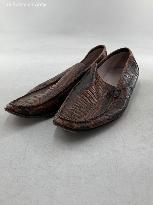 Vero Cuoio Mens Brown Round Toe Slip On Casual Loafer Shoes Size 43