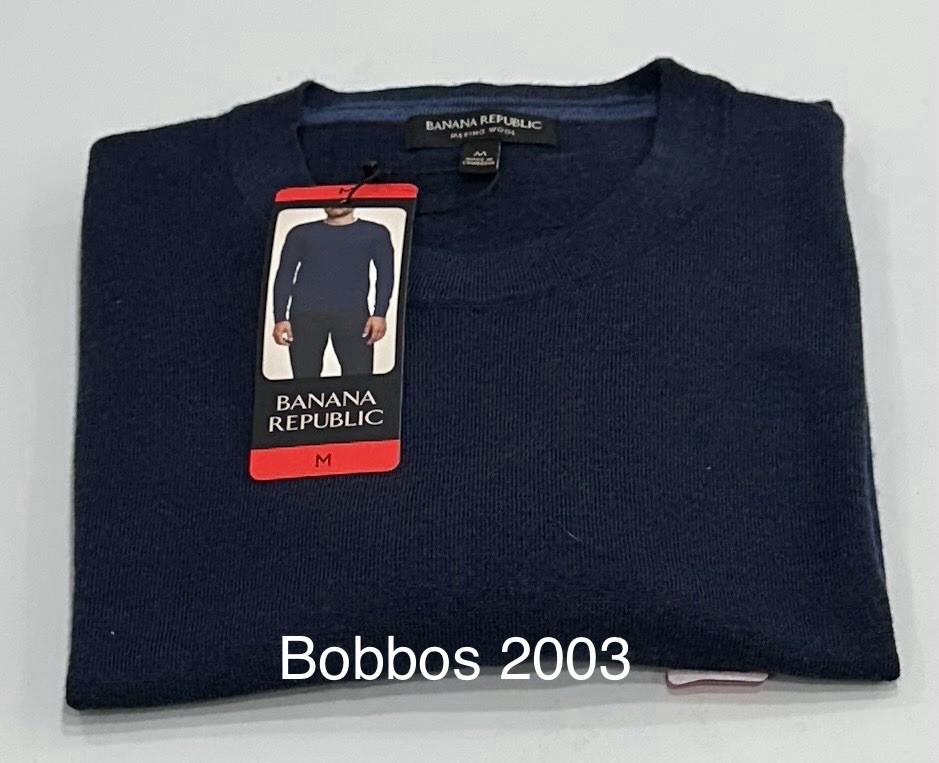 Banana Republic Men’s Merino Wool Crew Neck Sweater, Blue, Size M