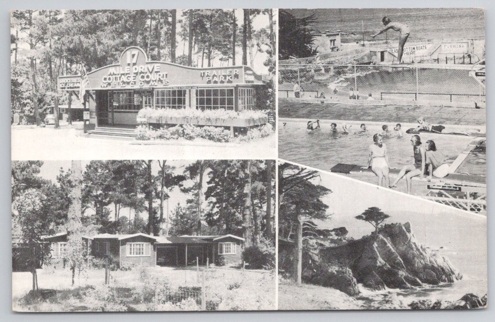 17 Mile Drive Cottage Court Pacific Grove CA Vintage Postcard