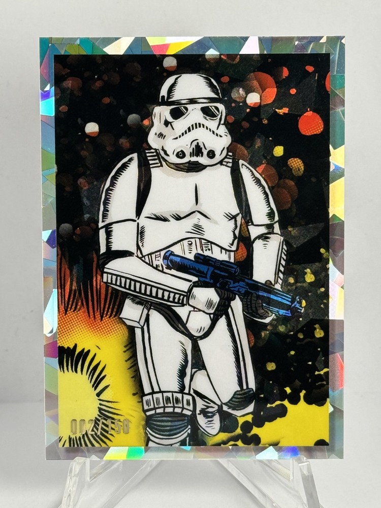 2023 Topps Chrome Star Wars Galaxy Stormtrooper DVBH-3 Atomic Refractor 002/150
