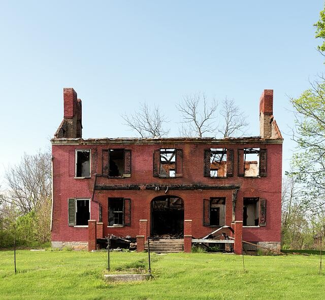 Shepherdstown WV McQuilken House Fire Damage 2010s Abandoned Brick Home