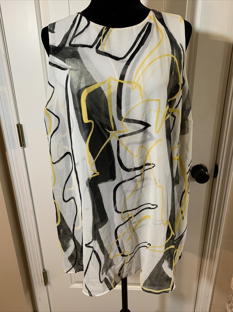 Alfani Graphic Nature Dress Art Abstract Shirt/dress Size 16W NWT $75 Read Fully-image