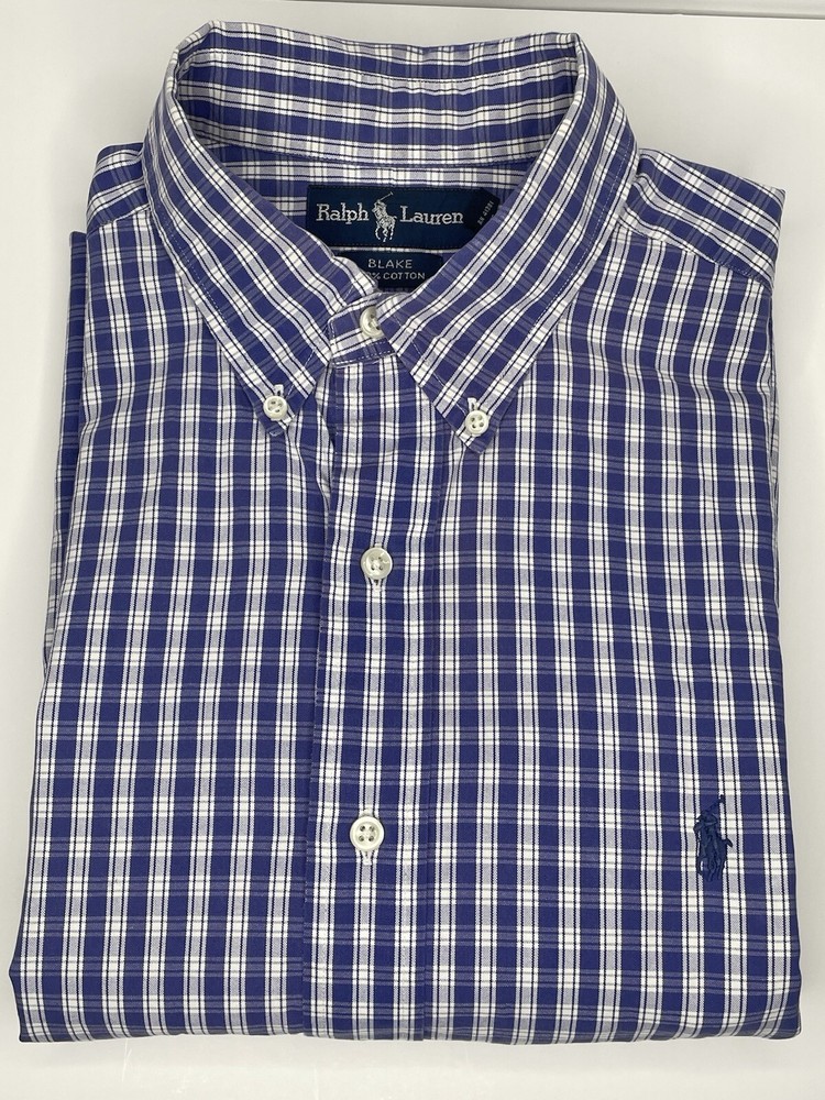Ralph Lauren Shirt Mens Large Blake Purple Button Down Short Sleeve Casual