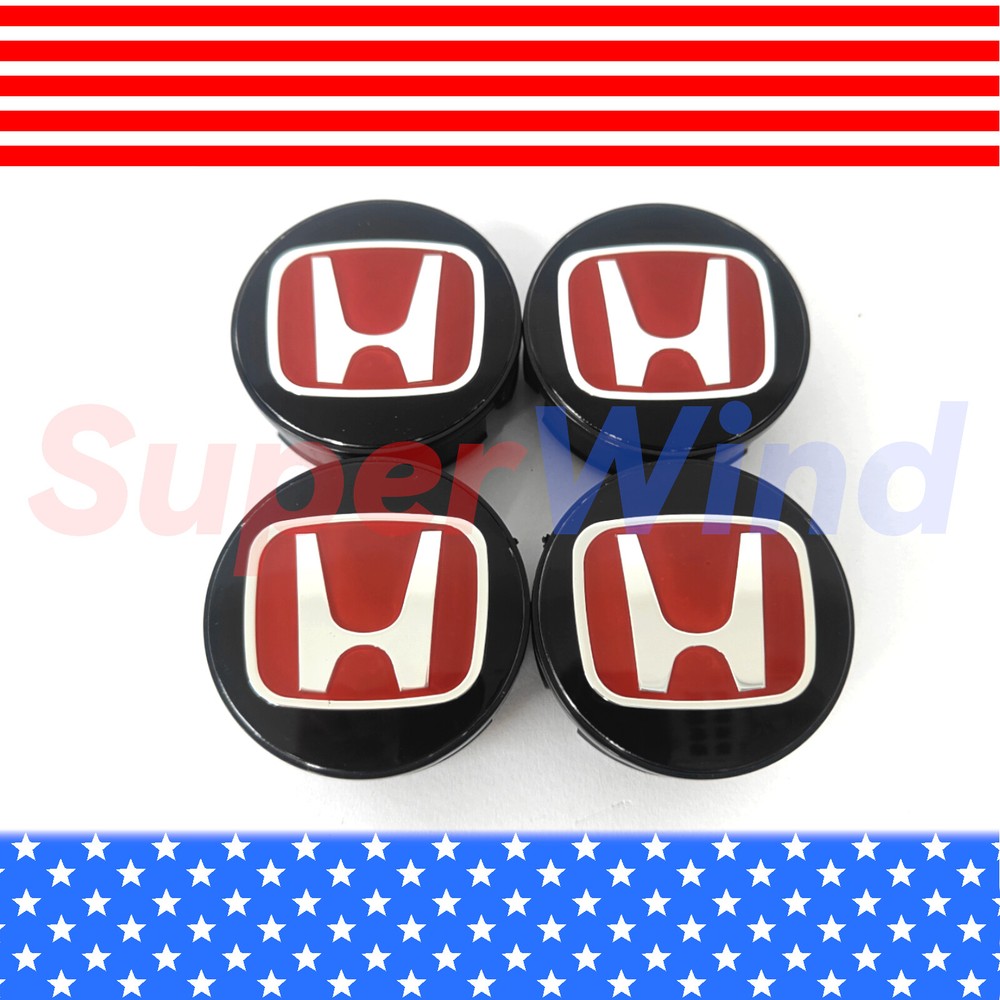 All New for HONDA CIVIC JDM Red H Wheel Center Caps Hubs Cover Cap 58mm 4pcs