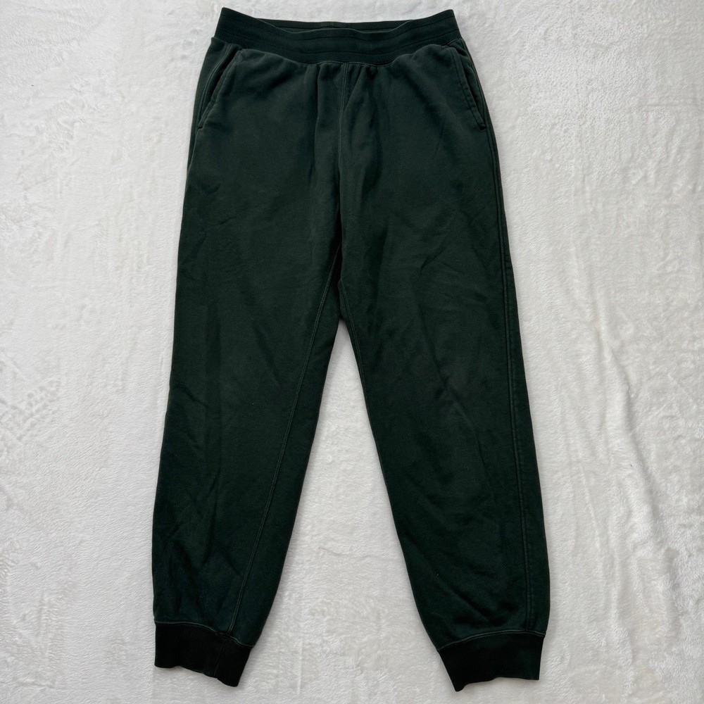 Uniqlo Sweatpants Mens M Green Joggers French Terry Elastic Waist Drawstring