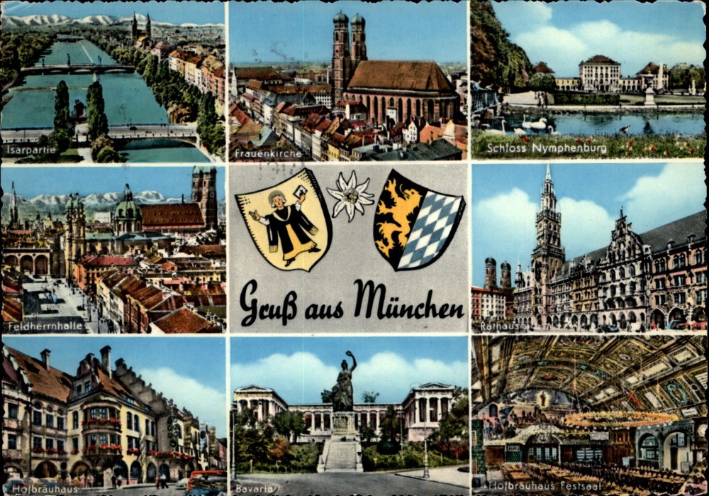 Gruss Aus Munchen Munich Bavaria vintage postcard x514