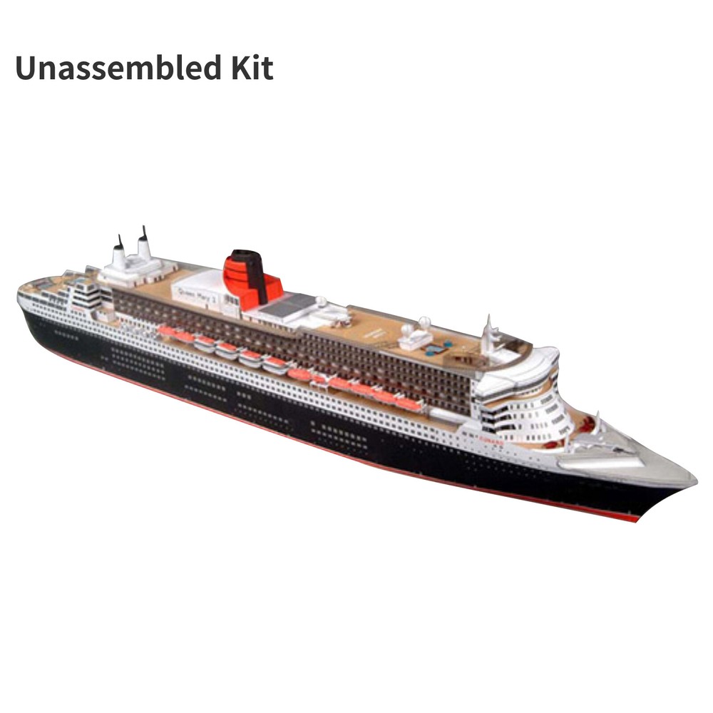 1/400 Queen Mary II Cruise Ship 3D Paper Model Kit Unassembled DIY Craft Display