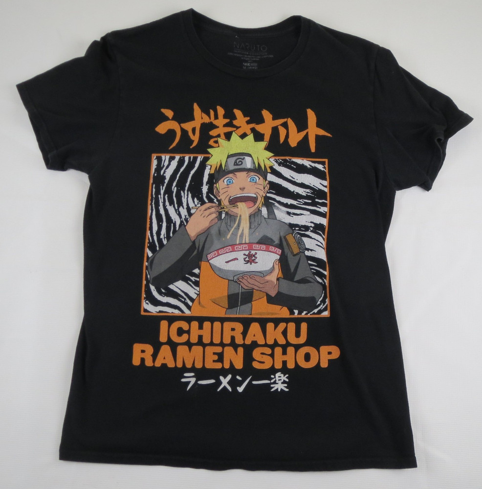 Naruto Shippuden Ichiraku Ramen Shop T-Shirt Mens M Medium VIZ Media Anime Black