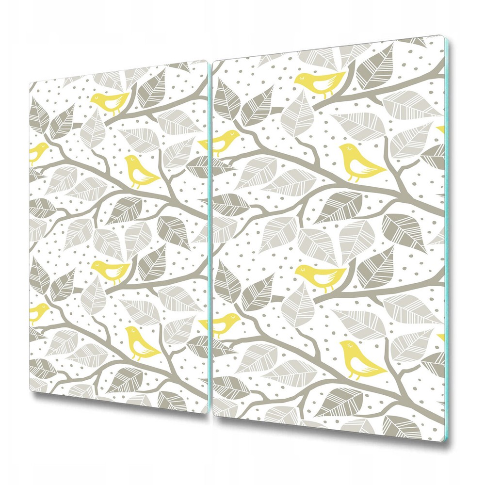 Glass Worktop Kitchen Chopping Cutting Board Birds on branch white 2x30x52