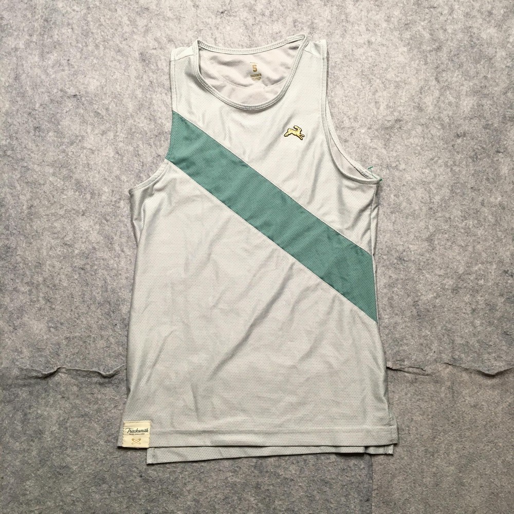 Tracksmith Van Cortlandt Singlet Womens Small Gray Green Mesh Running Tank Top