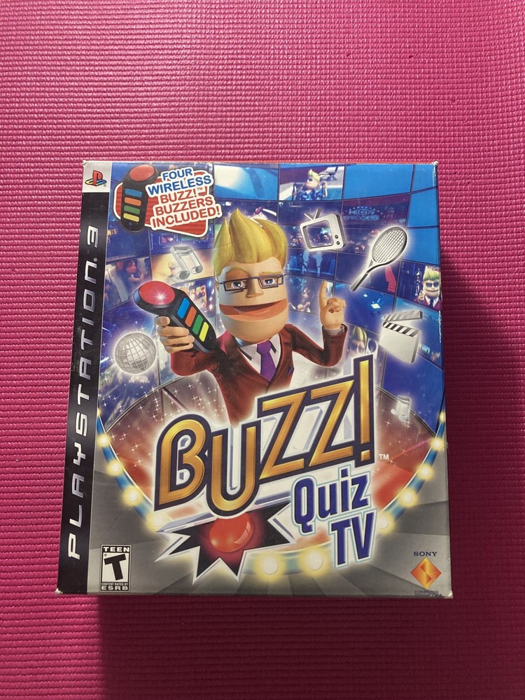 Sealed Buzz Quiz TV Bundle PS3 Playstation 3 Wireless Buzzers Family Party Game