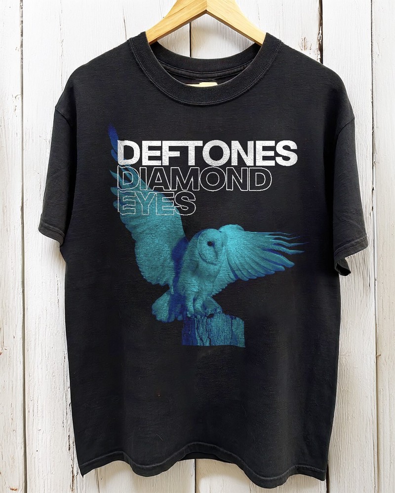 HOT! Deftones Band Diamond Eyes Blue Owl Unisex Black T-shirt Size S-5XL