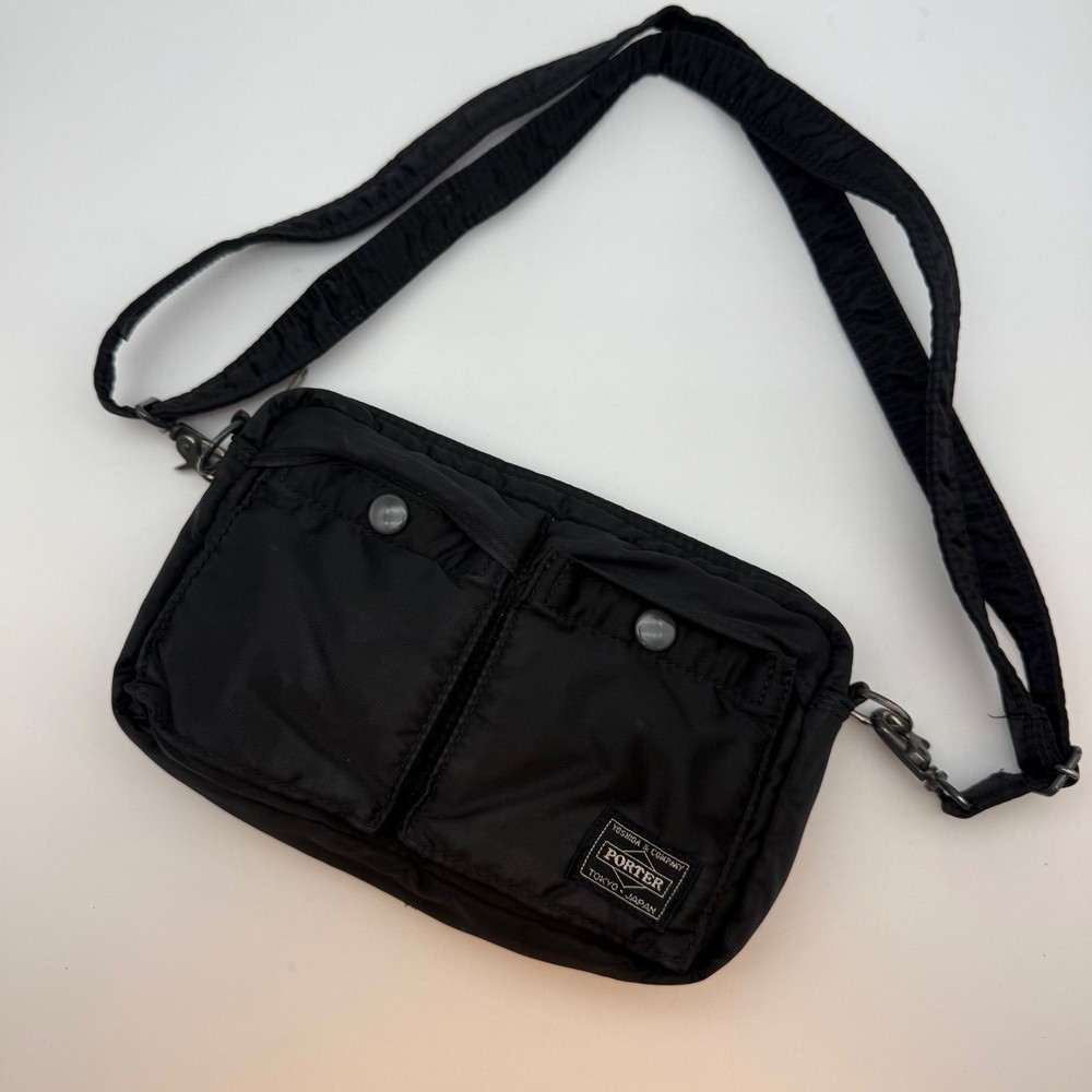 PORTER YOSHIDA Tanker A077 Shoulder Sling Bag S Black Pouch Used Japan