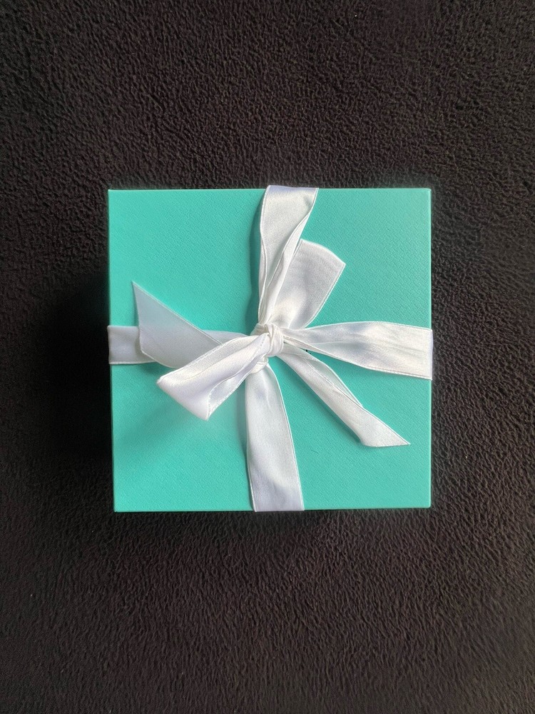 Tiffany & Co. Auth. Square Box Approximately 5.3/4X5.3/4X1.3/4 w/Tissue,Ribbon