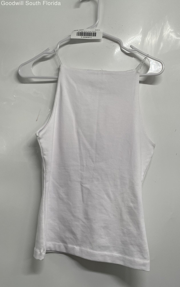 Zara Womens White Sleeveless Square Neck Pullover Stretch Tank Top Size M
