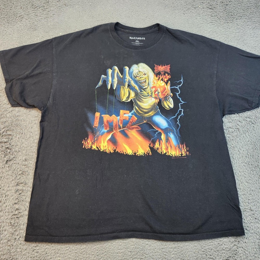Iron Maiden Shirt Mens 2XL Black IMFC Eddie Graphic Heavy Metal Band 2022 Tee