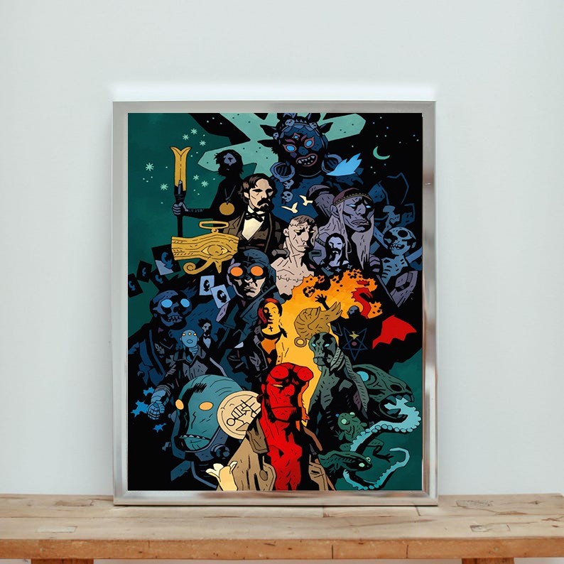 Hellboy Mike Mignola Dark Horse Comics Fantasy Comic Art Poster