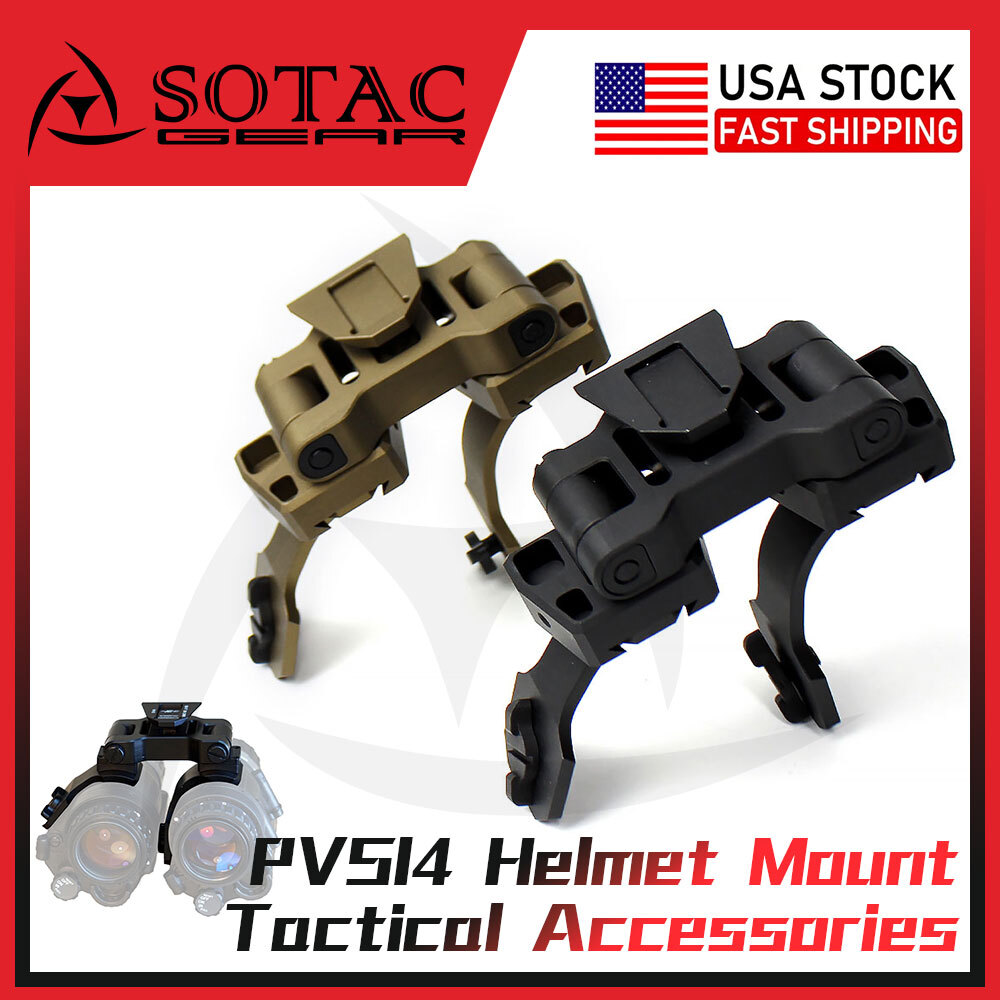 Dual Bridge NVG J Arm Helmet Mount For PVS14 Binocular Anodized Metal SOTAC US