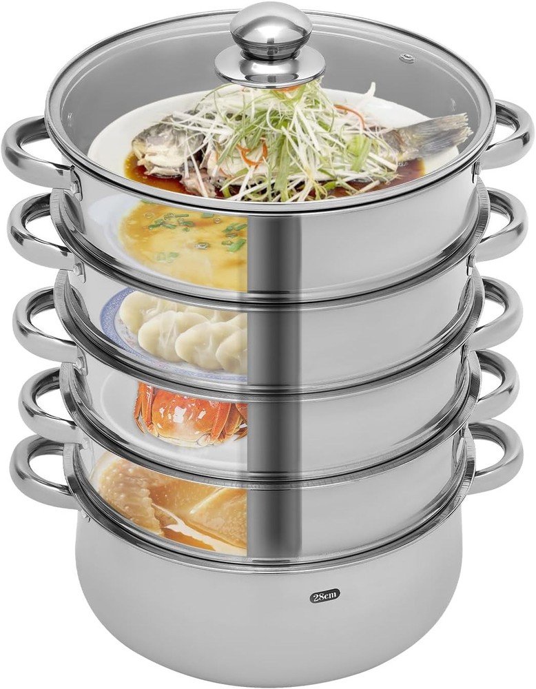 5-Tier Stainl Steel Steer, Binaural Soup Steer Steer