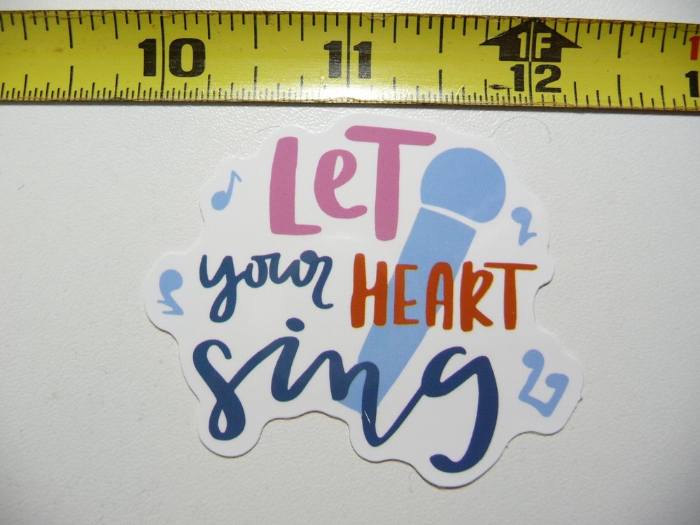 Heart Sing Music Microphone Sticker Decal for Concert Fans