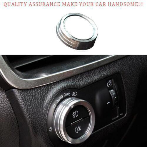 For Buick Regal 2009-2017 Alloy Silver Headlight Switch Control Knob Ring Trim