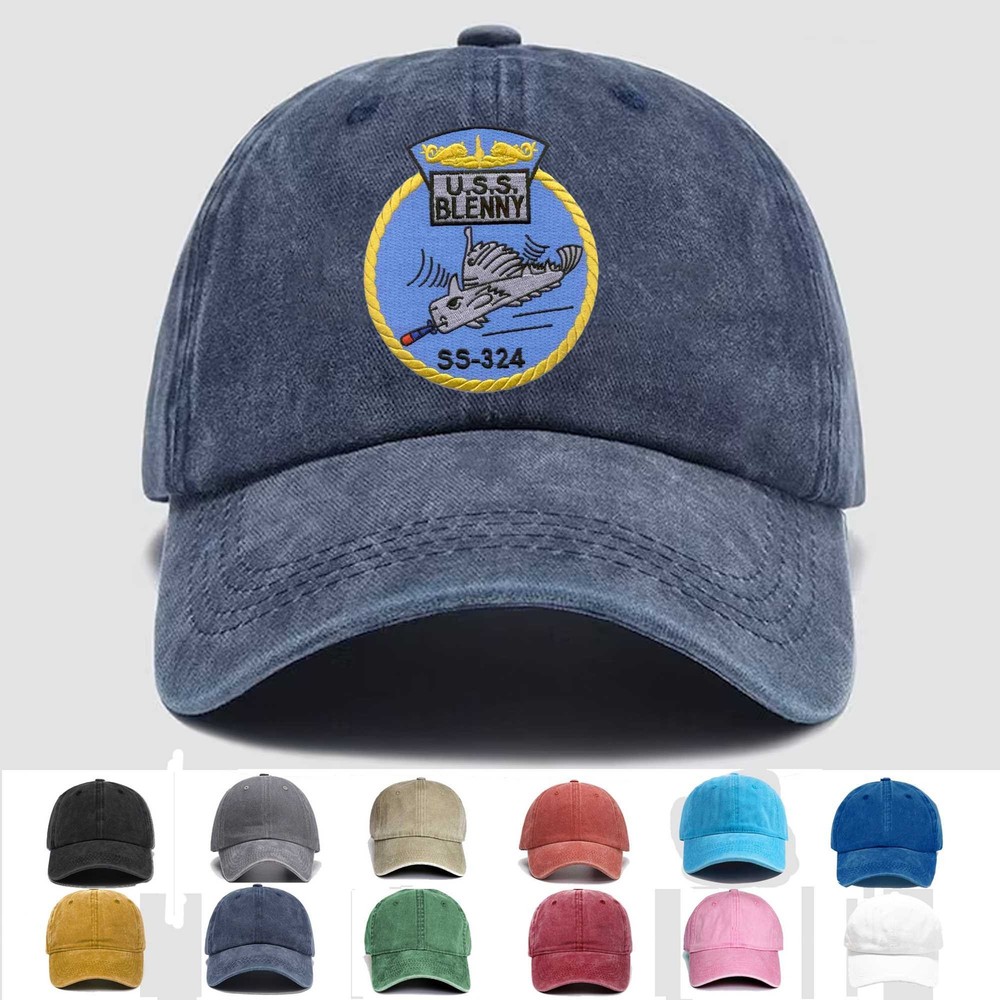 Custom Embroidered Hat SS-324 USS Blenny, Veteran Cap, Trucker Hat, Gift Idea