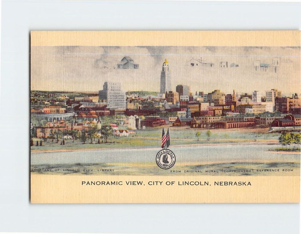 Postcard Panoramic View City of Lincoln Nebraska USA