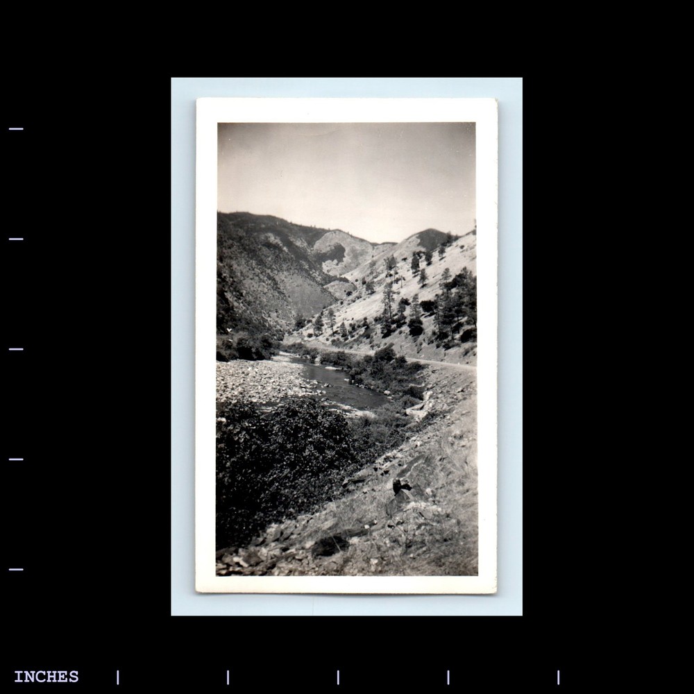 Old Vintage Photo MOUNTAIN LANDSCAPE ROAD AND RIVER