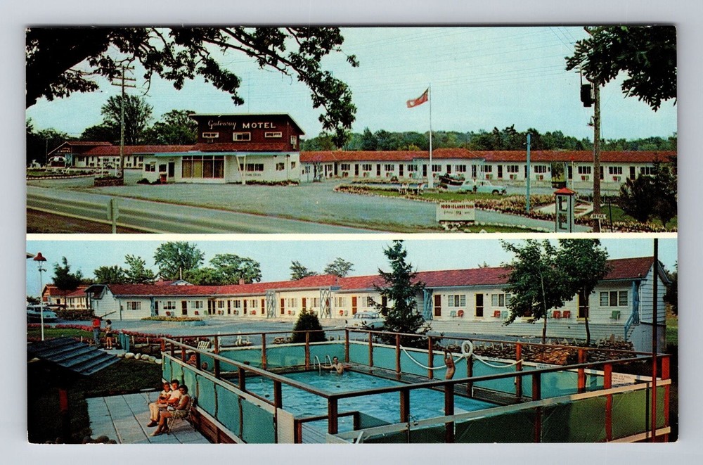 Gananoque-Ontario, Gateway Motel, Advertising, Vintage Souvenir Postcard