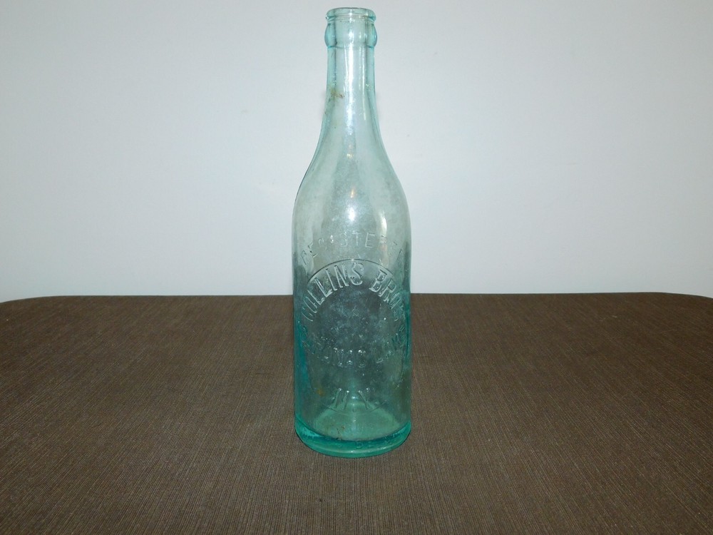 VINTAGE COLLINS BROS SARANAC LAKE NY  SODA BOTTLE